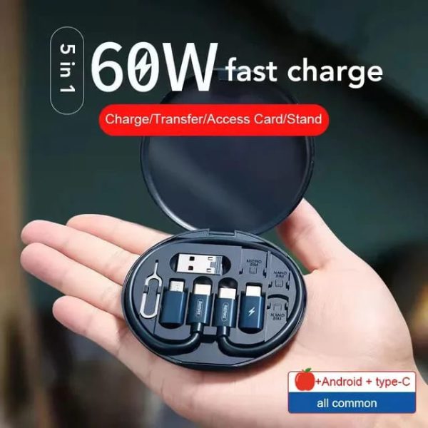 (5 In 1 ) Data Cable Set All Solutions In One / Data Cable Set 60w Fast Charging