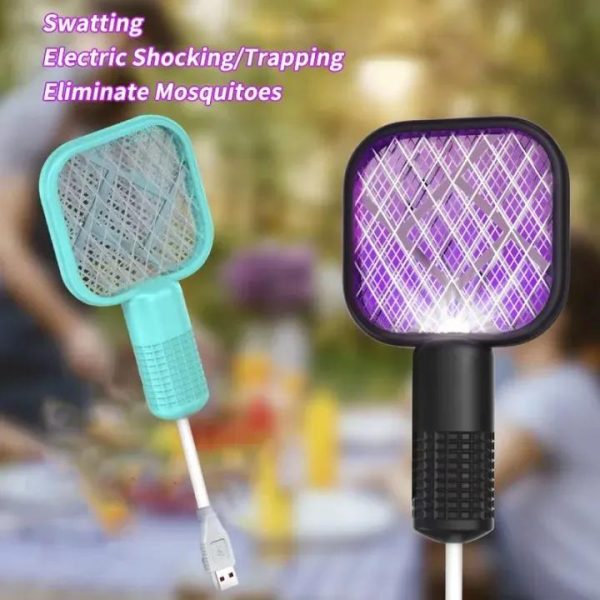 Mini Usb Rechargeable Mosquito Racket With Uv Light For Indoor/outdoor Use, Home, Office, Travel & Camping