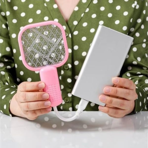 Mini Usb Rechargeable Mosquito Racket With Uv Light For Indoor/outdoor Use, Home, Office, Travel & Camping