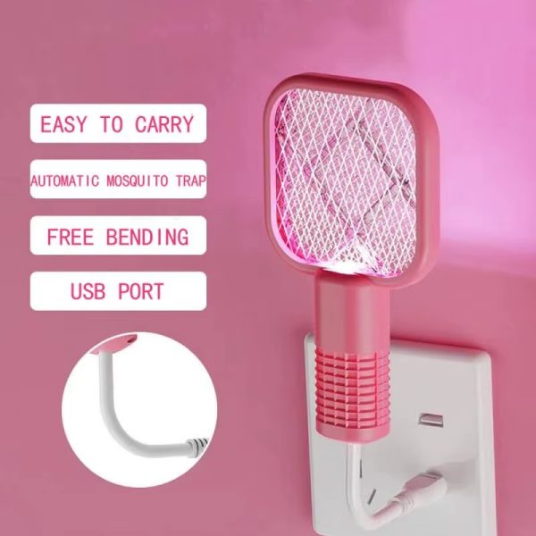 Mini Usb Rechargeable Mosquito Racket With Uv Light For Indoor/outdoor Use, Home, Office, Travel & Camping
