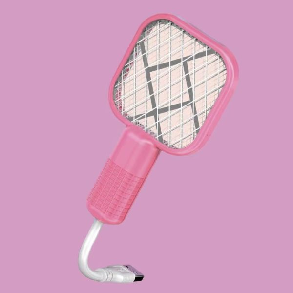 Mini Usb Rechargeable Mosquito Racket With Uv Light For Indoor/outdoor Use, Home, Office, Travel & Camping