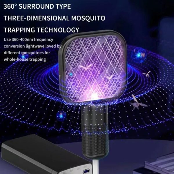 Mini Usb Rechargeable Mosquito Racket With Uv Light For Indoor/outdoor Use, Home, Office, Travel & Camping