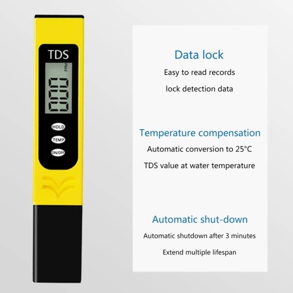 Water Quality Monitor Purity Measure Tool | Tds Meter Digital Lcd Pen Tester
